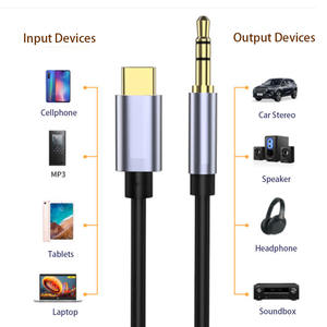 USB C Aux kablo tipi C erkek 3.5mm erkek ses cep telefonu AUX kablosu - Product Image 2