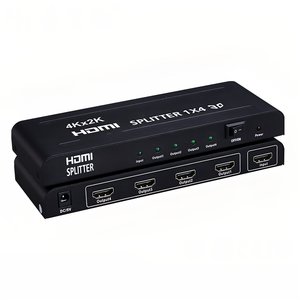 4Kスプリッター1 in 4 Out 1X4 4ポートビデオオーディオスプリッターリピータアンプPS4 HDTV用マルチスクリーンディスプレイ - Product Image 1