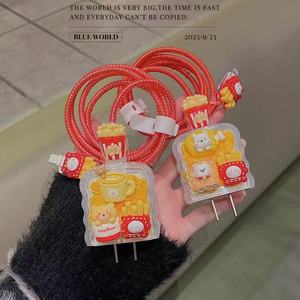 100 + デザインケーブル2ピン充電器プロテクターカバー適用可能Apple 14充電器ケースIPhone15データケーブルIPad10/air5 18W 20Wケース - Product Image 6