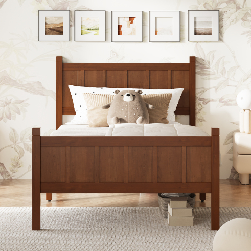 Dark Walnut + Wood+Twin