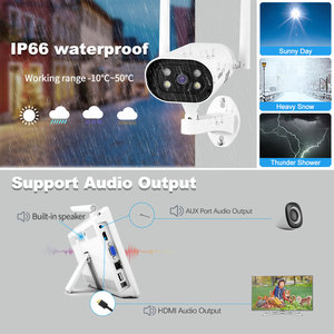 SriHome Cámara de seguridad para el hogar 2MP Monitor de pantalla táctil Kit NVR de 4 canales Sistema de vigilancia inalámbrico Cámara de red Wifi NVR - Product Image 5