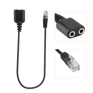 Çift 3.5mm ses Jack kadın erkek RJ9 fiş adaptörü kablosu bilgisayar kulaklığı telefon için - Product Image 5