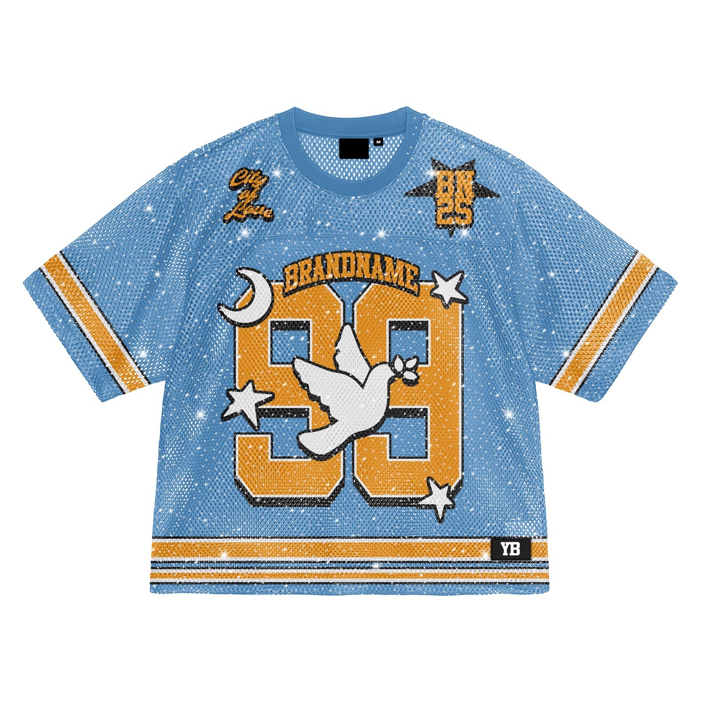 Maillot de fan de football américain bleu clair