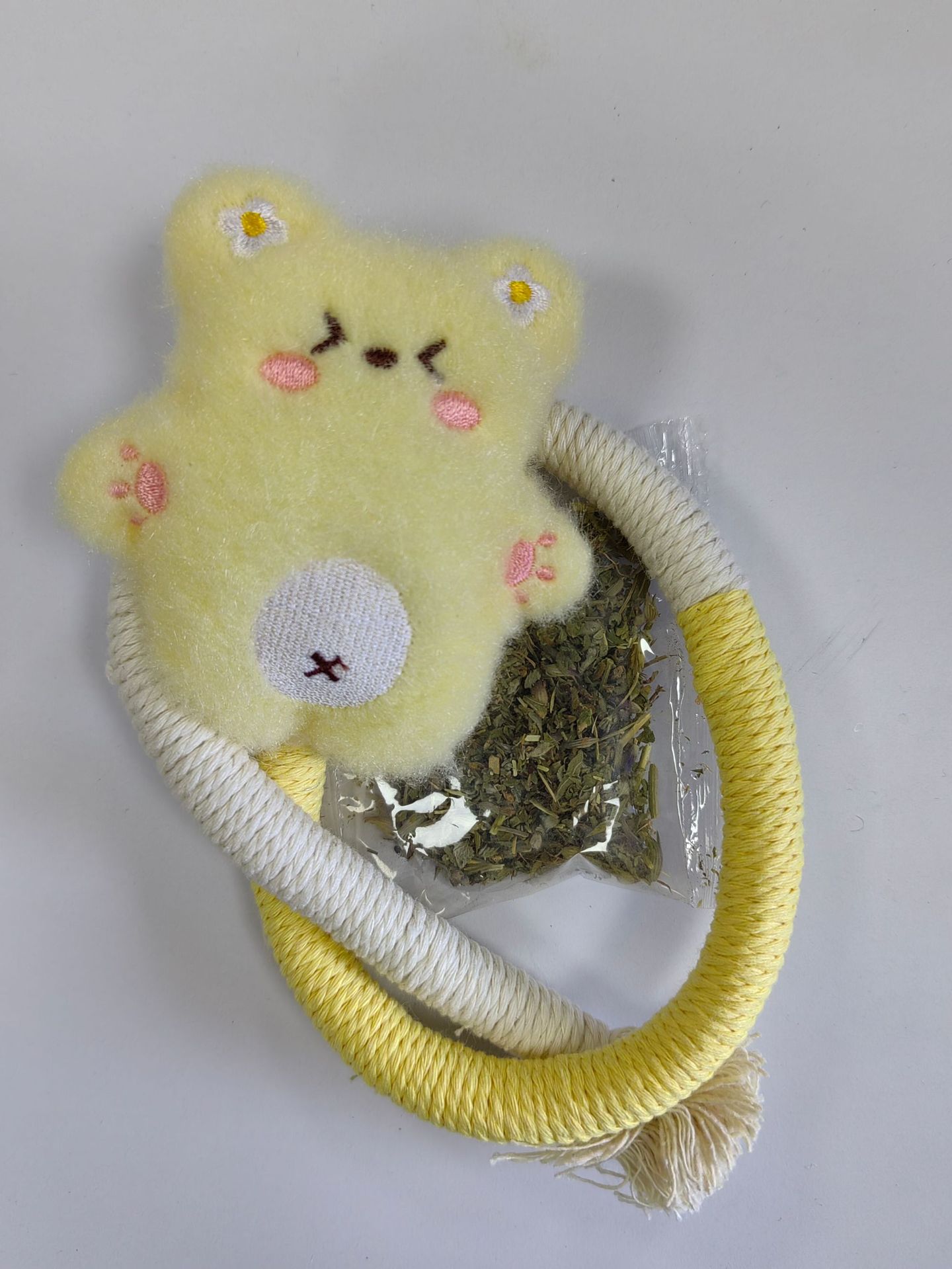 Bite rope teddy bear (yellow)