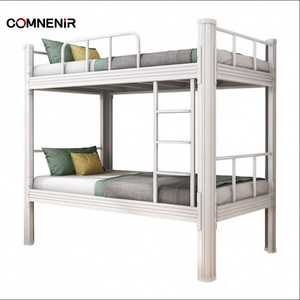 Одна остановка школьная мебель общежитие Queen Size хорошее качество Loft <span class=keywords><strong>Bed</strong></span> Hostel взрослые металлические двухъярусные кровати с лестницей - Product Image 4