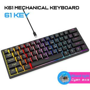 Teclado mecánico inalámbrico OEM RGB PC 60% con estilo LCD QWERTY para iluminación de teclado de escritorio - Product Image 3