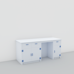 LB-PP-08 banco da laboratorio PP di alta qualità con ripiani per reagenti tavolo da laboratorio chimico modulare per la progettazione di laboratori informatici - Product Image 3