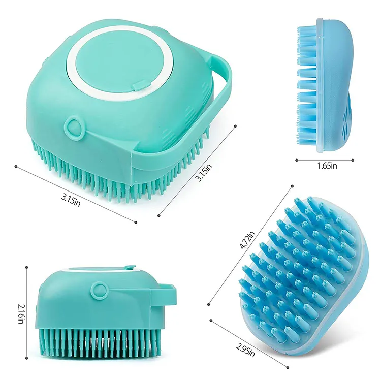 Bubble bath puppy dog massage cats long hair shampoo dispenser products pet grooming brush