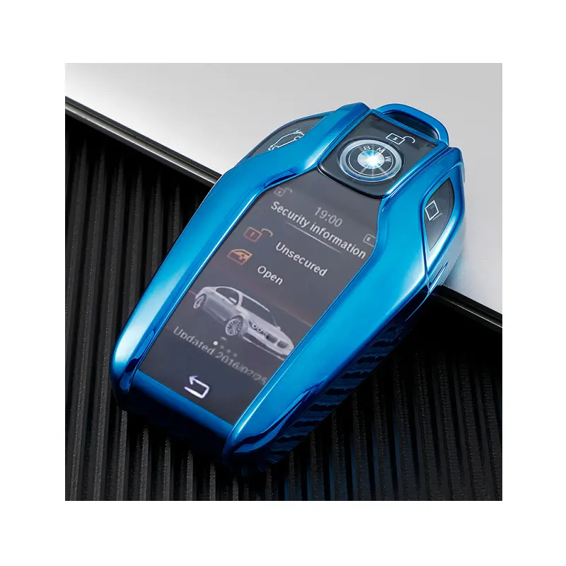 Funda de Tpu para llave remota de coche, protector de pantalla LCD para BMW, accesorio de billetera