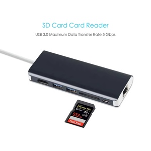 Vendita calda hub usb 6 in 1 tipo-c a rj45 porta ethernet tipo-c a hub multifunzione - Product Image 4