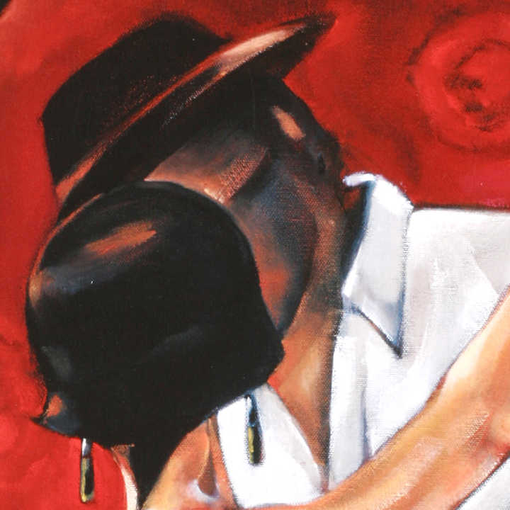 Handgemachte heiße romantische Liebhaber spanische Flamenco Tänzer Ölgemälde