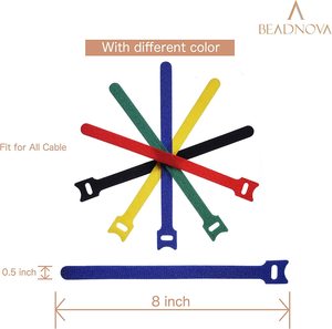 Bridas de nailon con gancho y bucle de doble cara personalizadas, espalda con espalda, se pueden arreglar con logotipo impreso para organización y visibilidad - Product Image 5