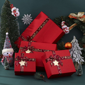 Yay ve şerit aksesuar ile tatil ambalaj için kırmızı dünya tasarımı ile High-End noel hediyesi kutu - Product Image 4