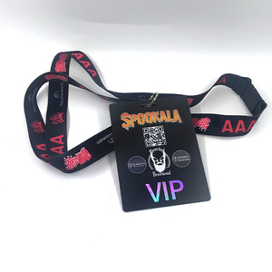 Оптовая продажа, Заказная Золотая фольга, логотип, пластиковая выставочная идентификационная бирка, бирка, бейдж, с ремешком - Product Image 2