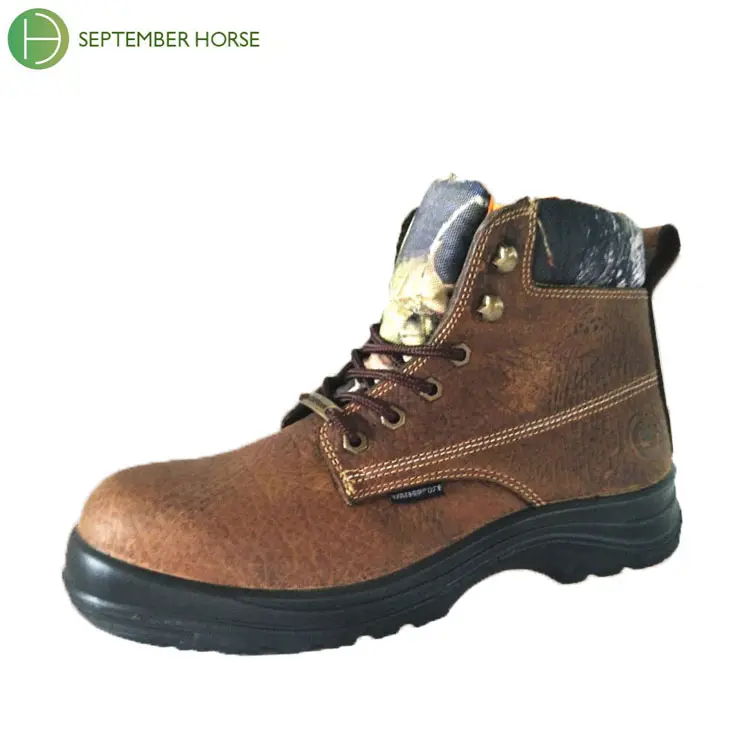 EN20345 S3 mining oil field worker work steel toe custom crazy horse leather half knee cowboy good welt year safety boot