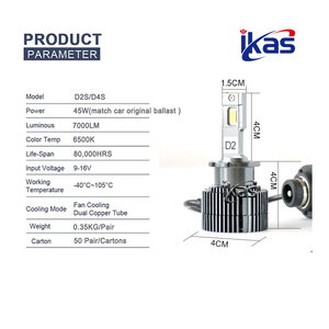 D3S LED far kiti-50000 saat ömrü, enerji tasarrufu d1s d2s d3s d4s d5s d8s led titreşimsiz D serisi led - Product Image 3