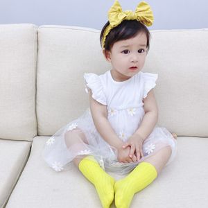 קיץ תינוקות דייזי Romper שמלת מעופף שרוולים תינוק נסיכת שמלת כותנה תינוקת בגדים