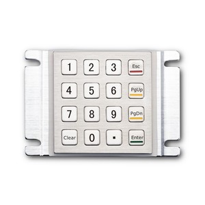 Rugged IP54 Vandal-Resistant 16-Key Metal <strong>Numeric</strong> Keypad Panel Mount for Access Control Kiosk Self-Service Terminal - Product Image 1