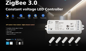 Controlador LED de un solo color Zigbee WZS1 12-36VDC 2CH * 5A con atenuador de control de voz ZIGBEE y Tuya para tira de un solo color