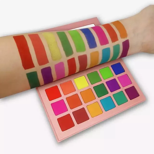 Paleta de sombras coloridas, paleta de verão, 18 cores, brilhante, blendável, brilhante, sombra em pó pigmentado, kit de maquiagem