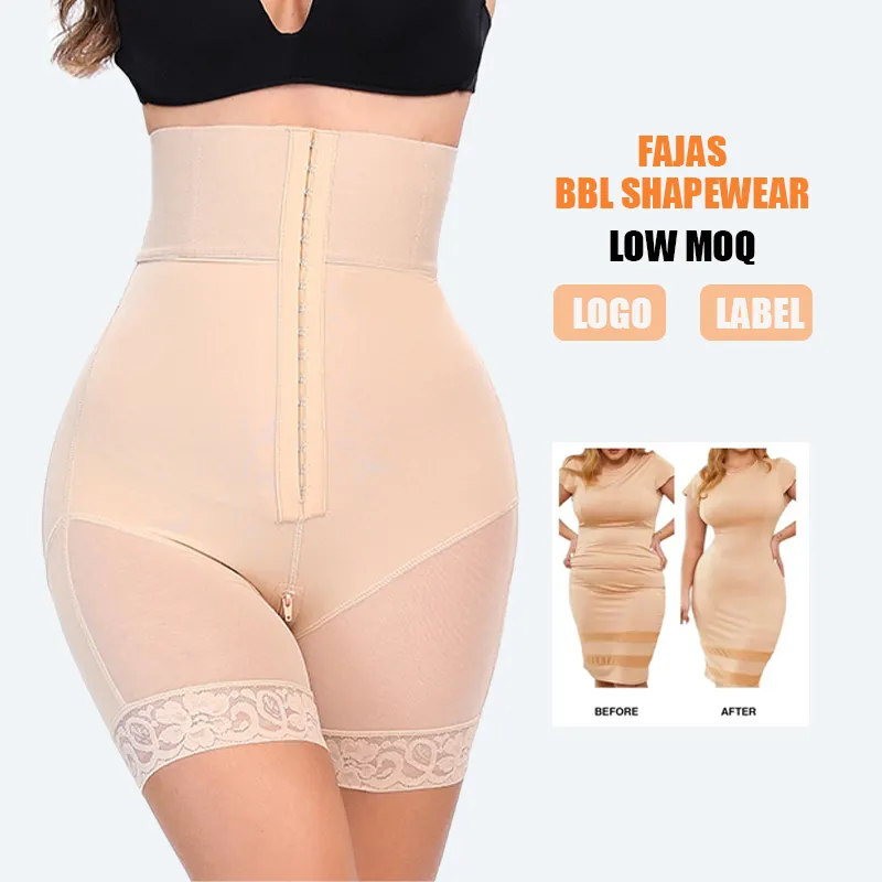 Custom Bbl Shapewear Shorts Com Gancho Fajas Colombianas Post Cirurgia Cintura Alta Bumbum Lifter Mulheres Shapewear Fajas Curto