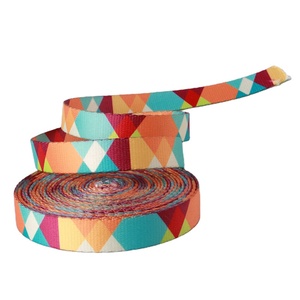 Gacent Factory Low MOQ <strong>Custom</strong> Design Colorful Heat Transfer Polyester Nylon Webbing Strap for Pet Leashes &amp; Collar - Product Image 2