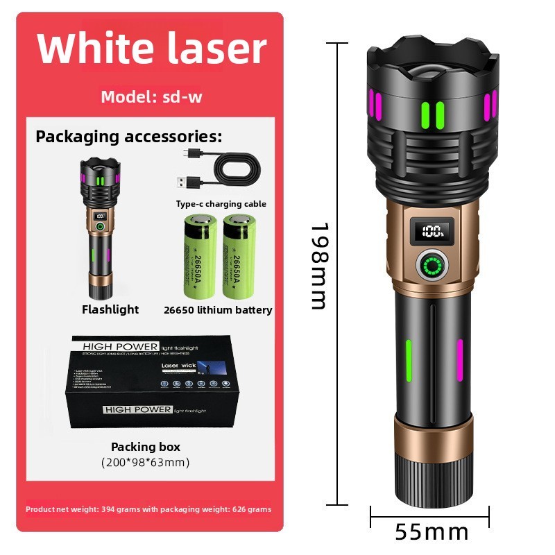 Lampe de poche SD-W avec marteau avec 1 * batterie