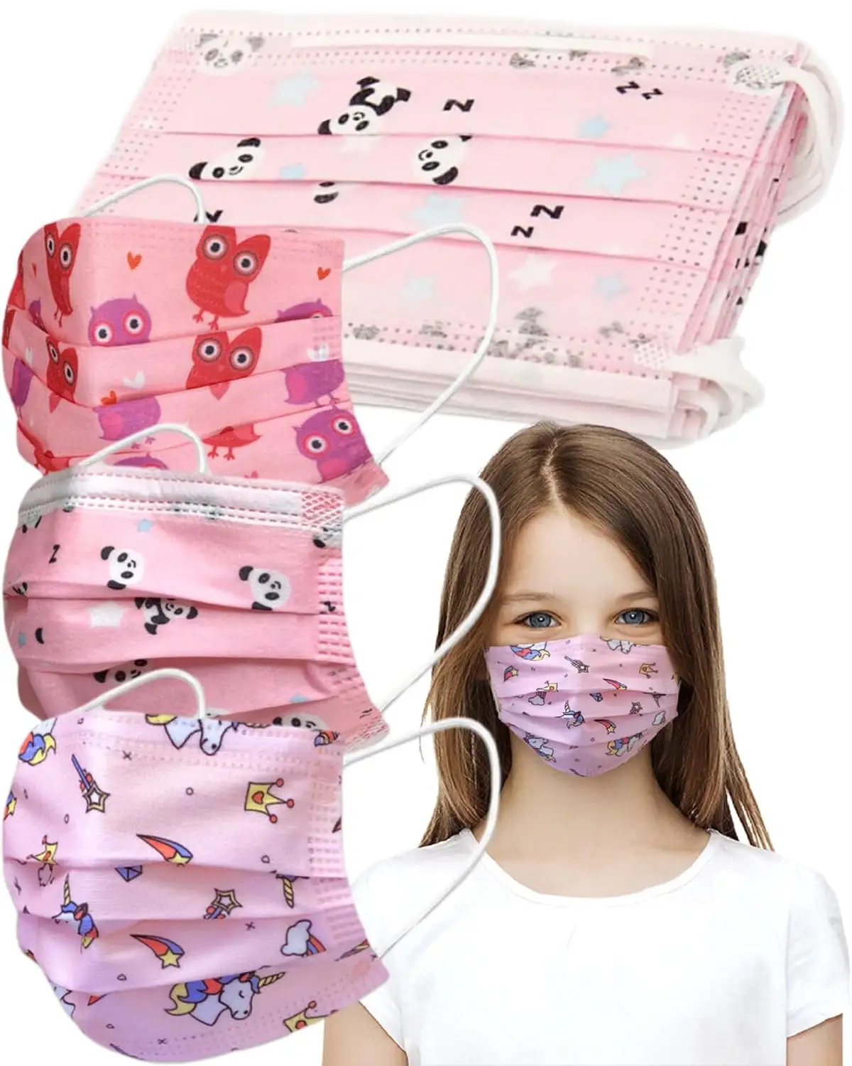 4 strati comodo tessuto Non tessuto colori bambini maschera per il viso usa e getta cartone animato per il viso per i bambini