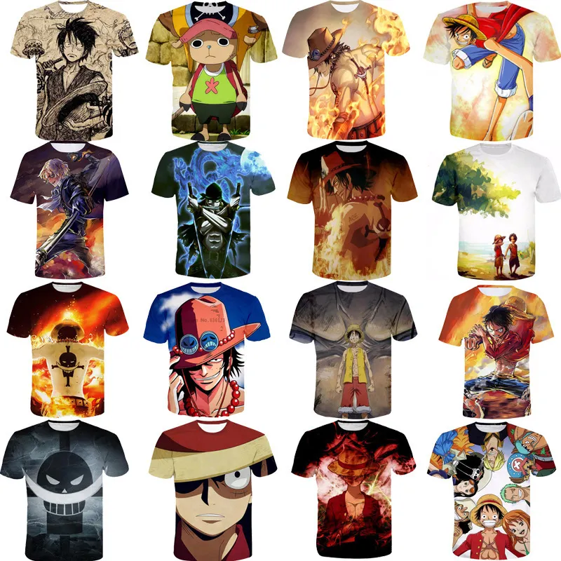 2023 camisas de poliester para sublimation one piece rufy anime digital print shirt 3d t-shirt designs one piece tee shirt