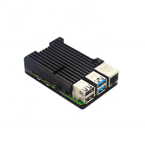Raspberry Pi 4B/3B/3B + carcasa de aleación de aluminio con ventiladores duales Raspberry Pi funda protectora