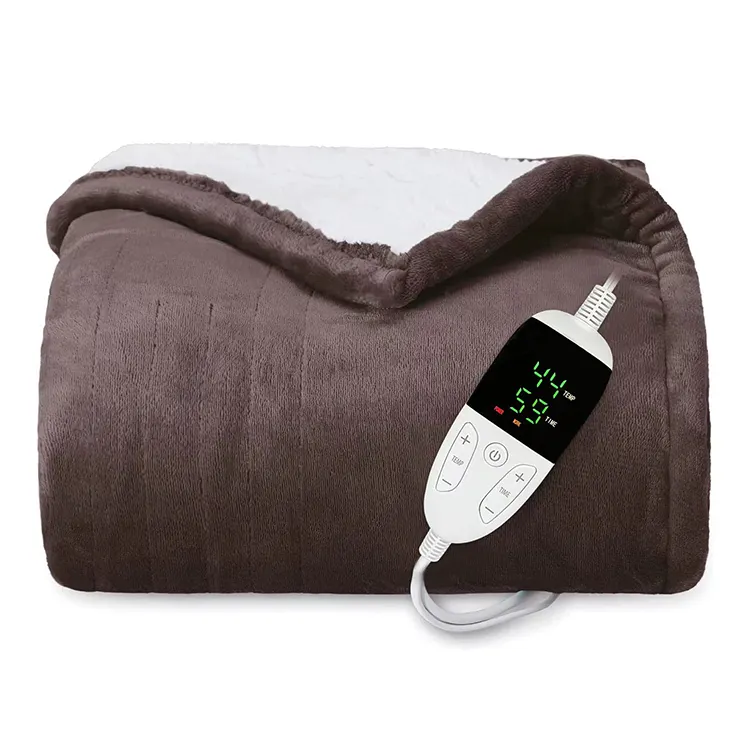 ผ้าห่มไฟฟ้าใช้อุ่นบนเตียงสำหรับฤดูหนาวผ้าห่มไฟฟ้าให้ความร้อนใช้อุ่นบนเตียง CE GS ออกแบบได้ตามต้องการ