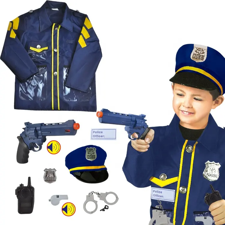 Faire semblant de Costume jouet Halloween Costumes Kit enfants ensemble complet Cosplay carrière policier officier pour les enfants