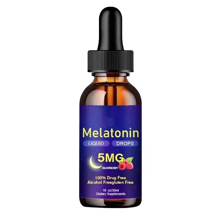 OEM Private Label Sleeping Drops Aids Nighttime Vitamin Natural 5mg Liquid Melatonin Drops