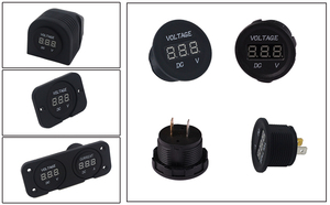 DAMAVO Custom 12V AC Car Ammeter Red Blue Display Waterproof Voltmeter and Ammeter <strong>Indicator</strong> with Stereo <strong>Function</strong> - Product Image 5