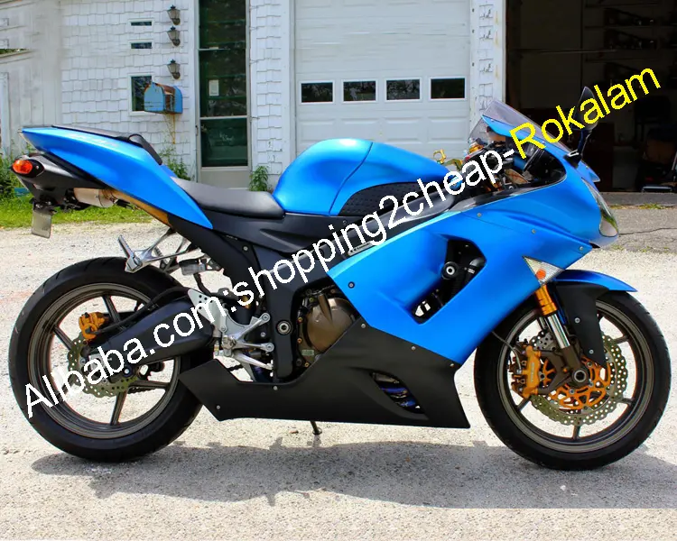 Populaire Motorfiets Fit Voor Kawasaki Ninja ZX-6R Zx 6R 636 2005 2006 ZX6R 05 06 Blauw Zwart Kuip Kit