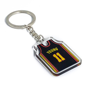 Sıcak satış plastik akrilik <span class=keywords><strong>NBA</strong></span> yıldız Jersey anahtarlık araba anahtarlık kolye promosyon hediye anahtarlık