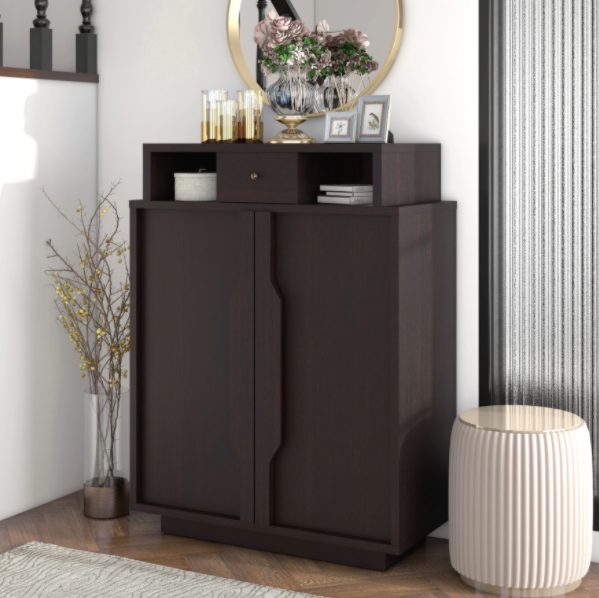 Furniture of America Icel Contemporary Espresso 5-shelf Shoe Cabinet