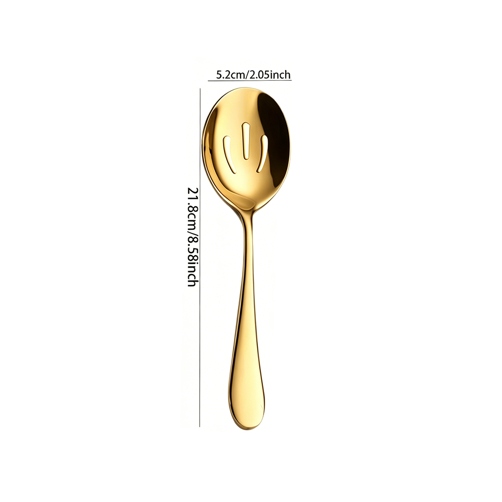 Cuillère de service dorée à fentes