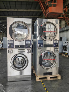 Laundromat Коммерческая Прачечная машина полностью автоматическая монетная/карточная стек стиральная и сушильная машина