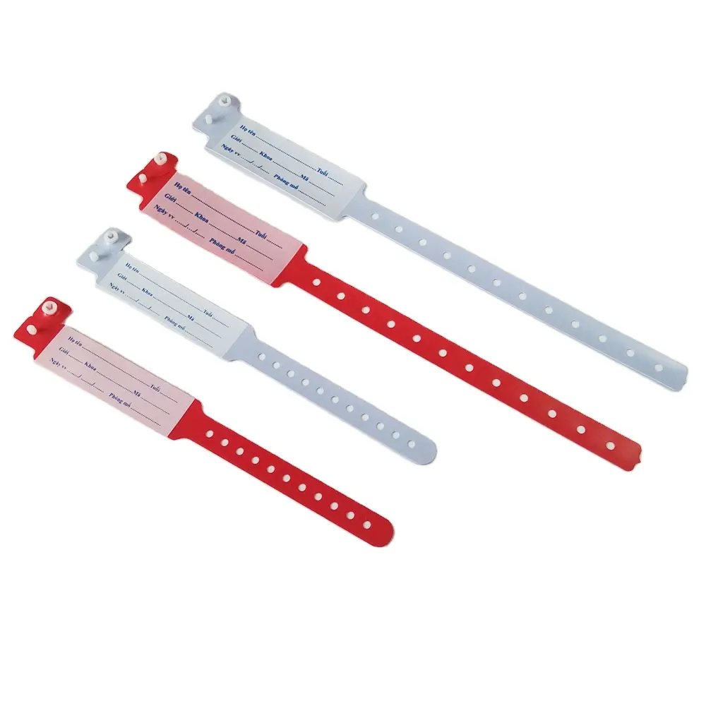 High Quality Bracelet Waterproof Disposable Medical Plastic Hospital Adult Wristband