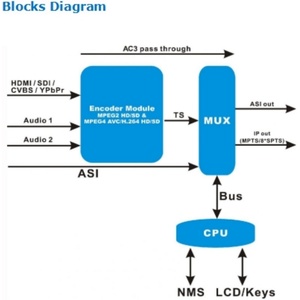 IPTV Streaming HD Encoder CVBS SDI HD MI to IP Video digitale MPEG2 MPEG4 Encoder