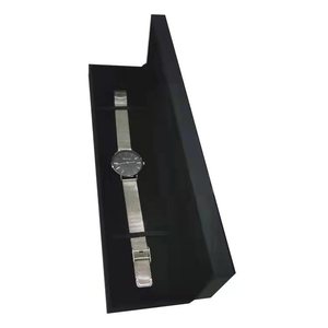 厂家批发手表收纳盒豪华黑色Pu皮革OEM ODM矩形简约表壳 - Product Image 4