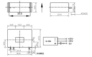 Closed Loop Current <strong>Sensor</strong> SCB6-50A, SCB6-100A - Product Image 6