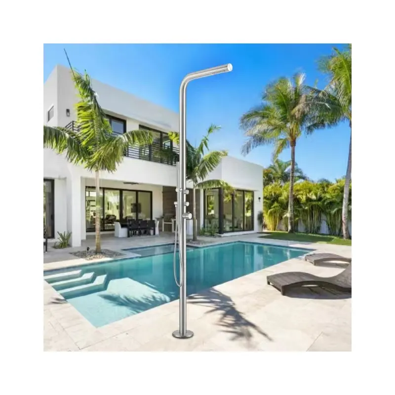 In lega di alluminio doccia esterna piscina famiglia giardino spiaggia con soffione doccia e piedi doccia