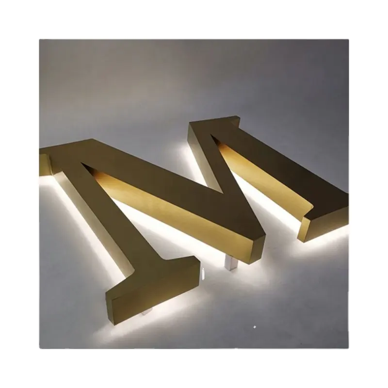 Offres Spéciales Logo personnalisé 3d Led panneaux rétroéclairés métal acrylique lumière Led 3D canal lettres signe extérieur/intérieur enseignes d'affaires
