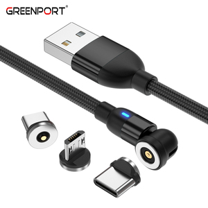 免费样品540度旋转3合1 USB电缆，带3种不同磁头usb充电电缆 - Product Image 2