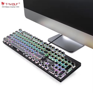 Luz RGB con cable 100% Teclado francés británico mecánico blanco Teclado mecánico con cable - Product Image 3