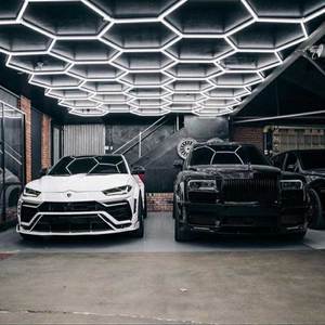 HanYin stile moderno negozio di luce a Led illuminazione lineare Rgb Garage ciondolo da parete esagonale luci Decorative dimmerabili a soffitto - Product Image 4