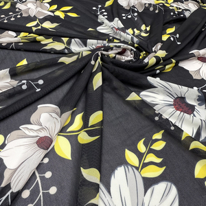 Poliéster Spandex 4 Way Stretch Printed Fabric Power Net Mesh para forro y vestido de moda