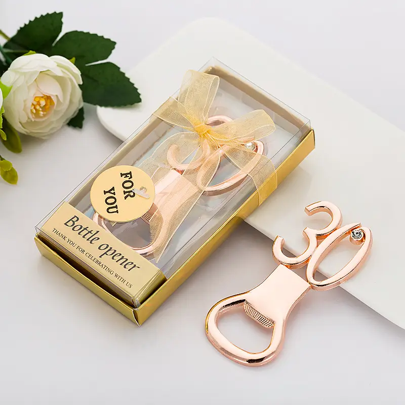 Ywbeyond Festa di Compleanno Regali di Nozze Anniversario souvenir 30th 40th numero Digital 30 40 oro bottle opener